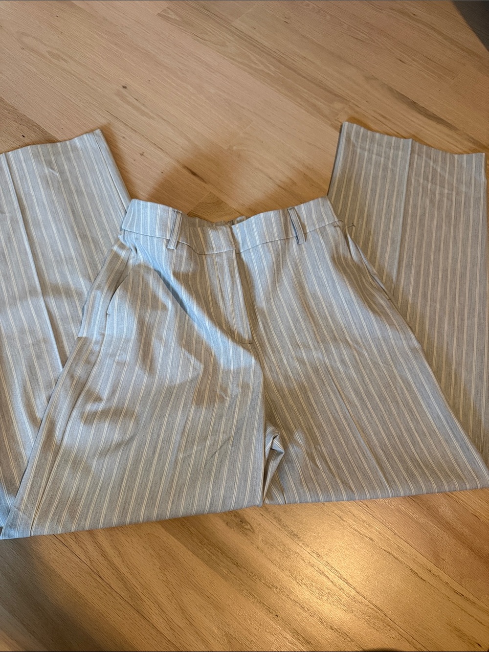 Rachel Zoe Grey and White Pinstripe Dress Pants